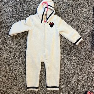 Minnie Mouse Hooded Romper for Baby by Barefoot Dreams